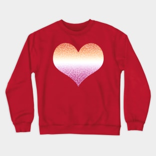 Ombré lesbian colours and white swirls doodles heart Crewneck Sweatshirt